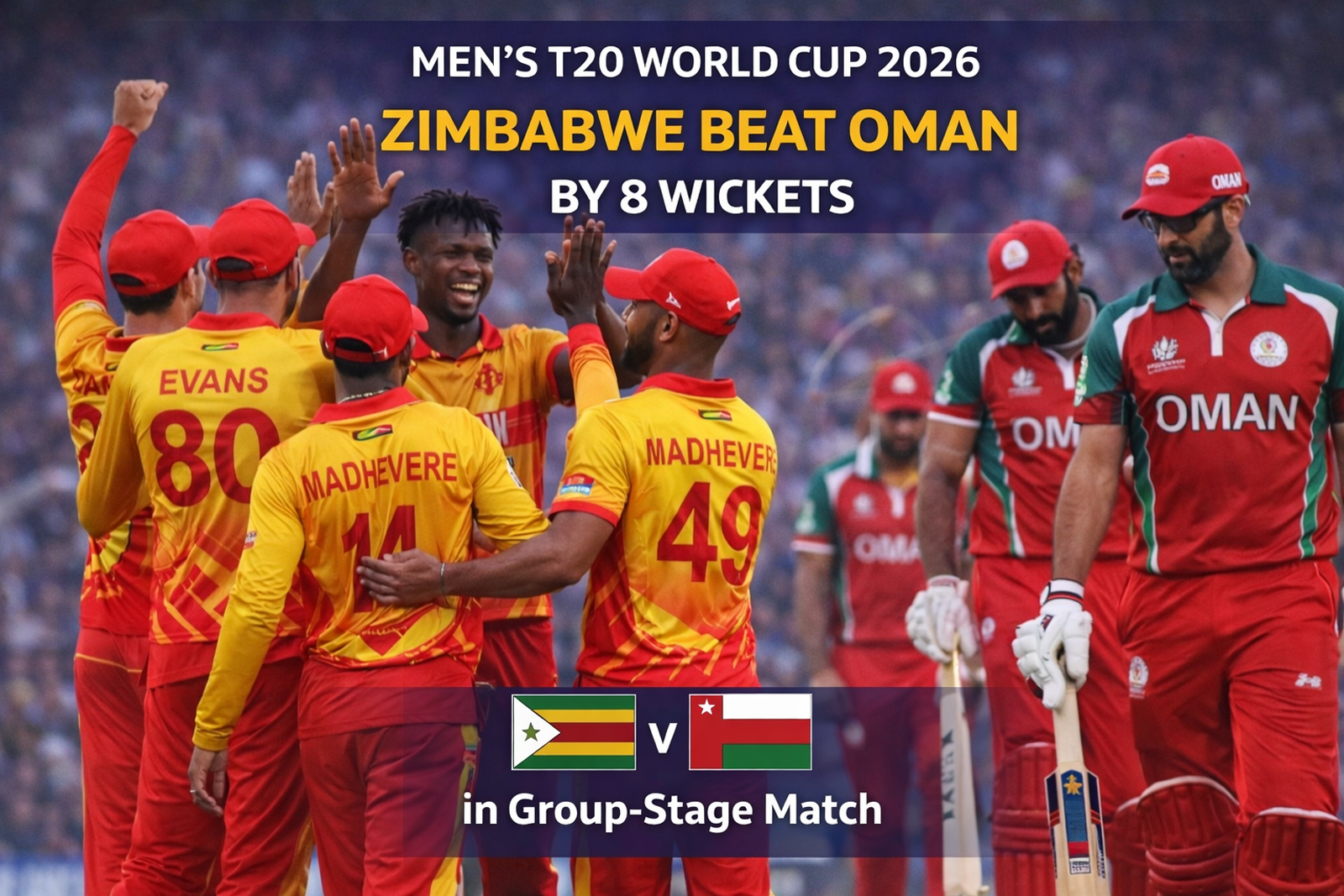 T20 World Cup 2026: Zimbabwe Defeat Oman by 8 Wickets